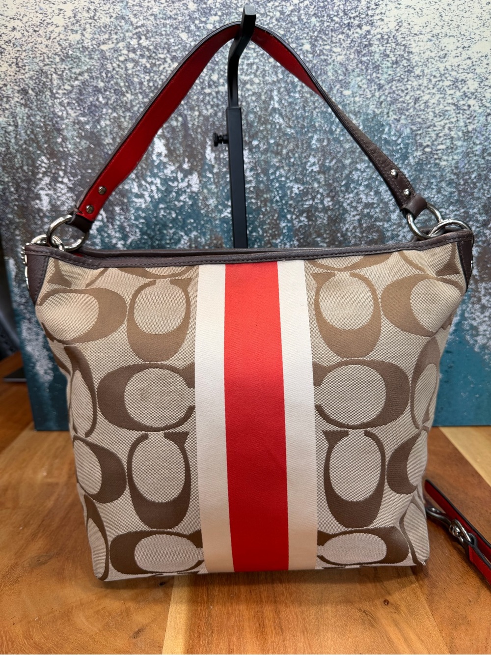 Coach 2012 Y2K Monogram Orange/Tan Crossbody Bag (Fair) - Picture 7 of 15